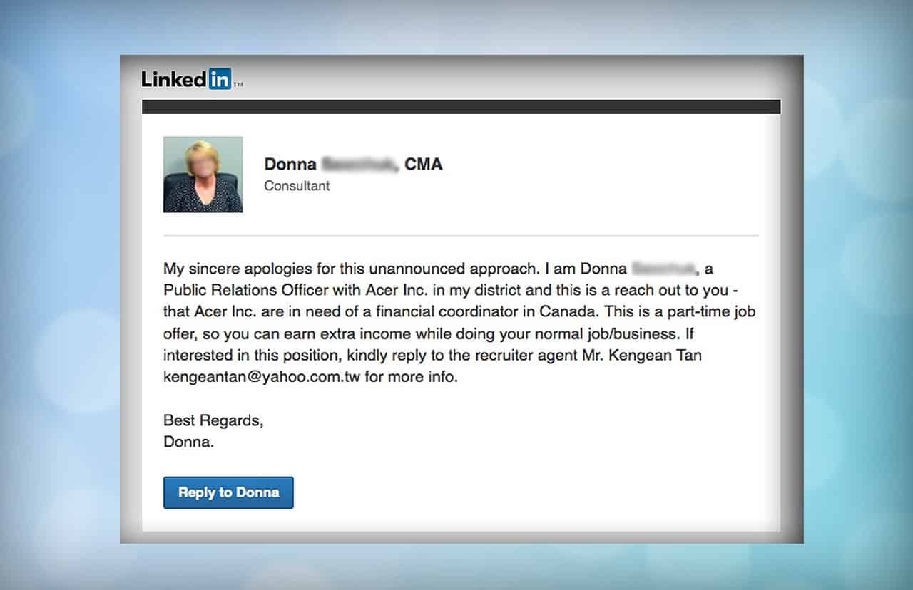 linkedin job offer scam