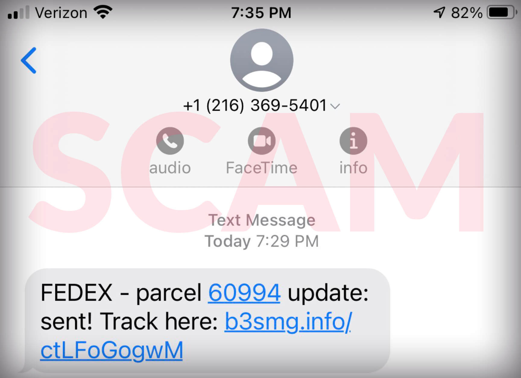 FEDEX text message scam
