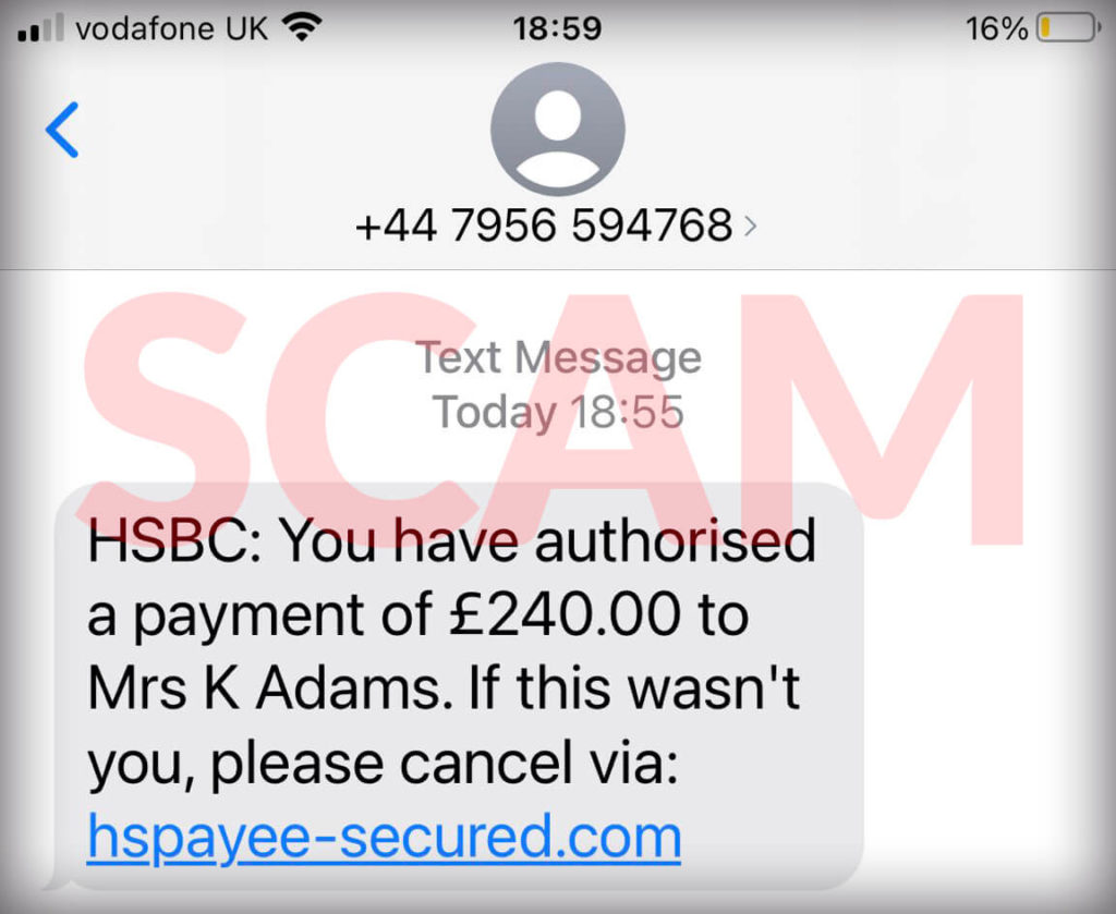 HSBC Text Message Scam (2021) Scam Detector
