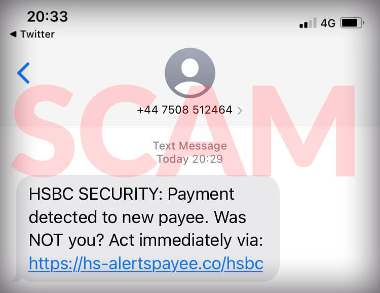 HSBC new payee scam