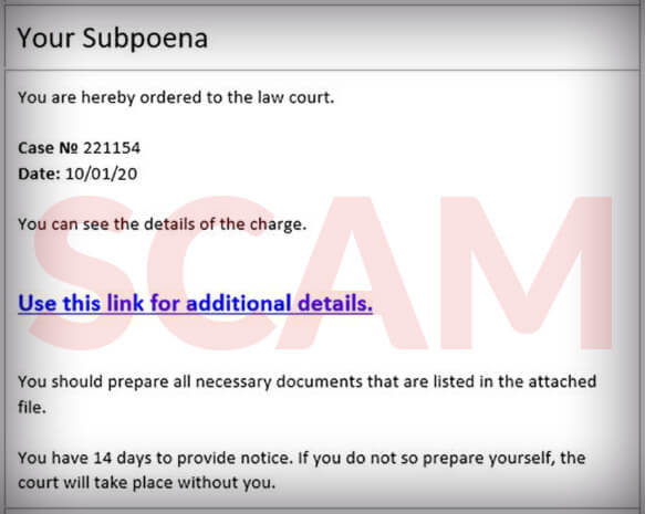 subpoena notice from google