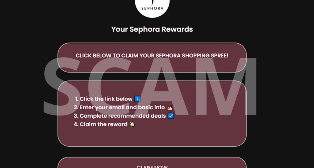 sephora fake website