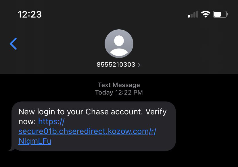 chase alert text