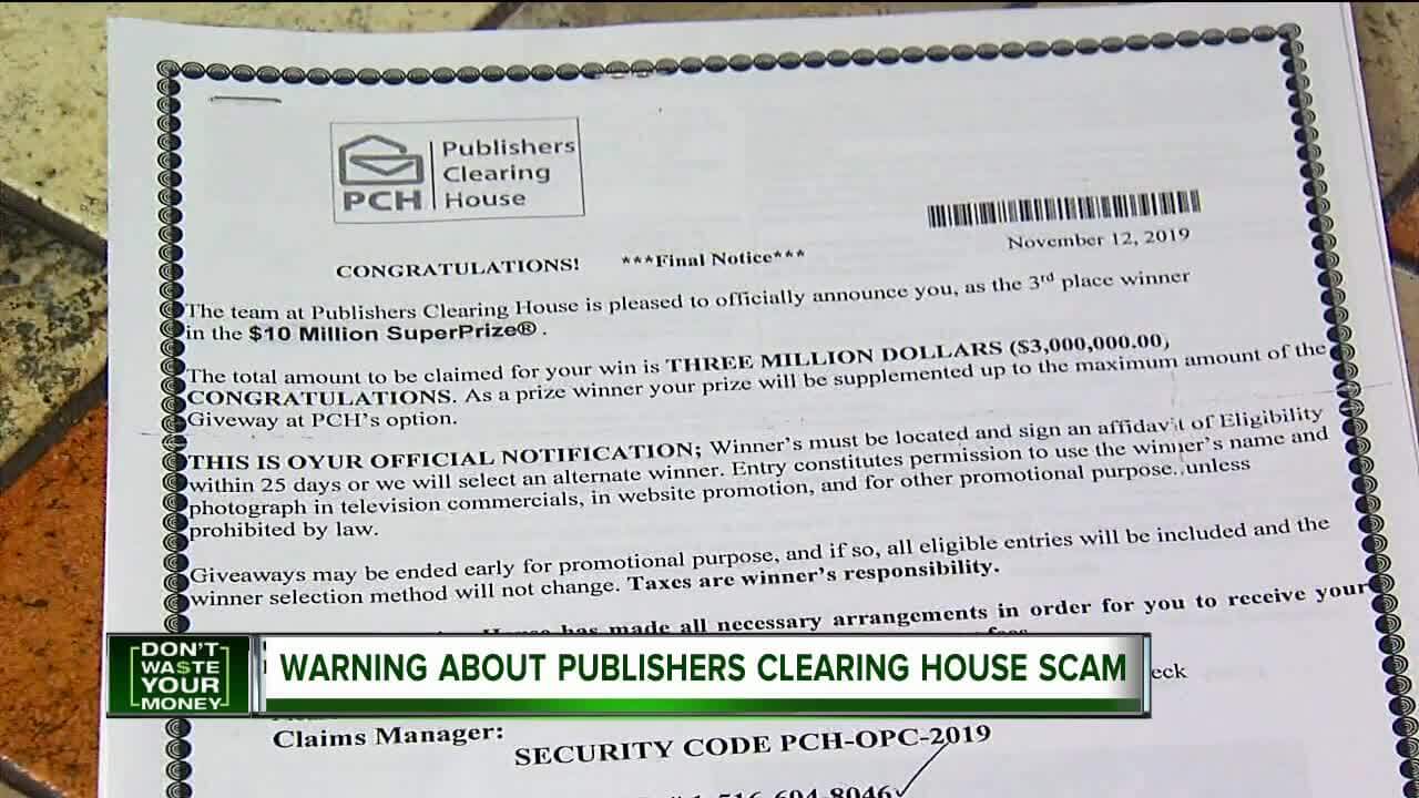 publishers clearing house scam