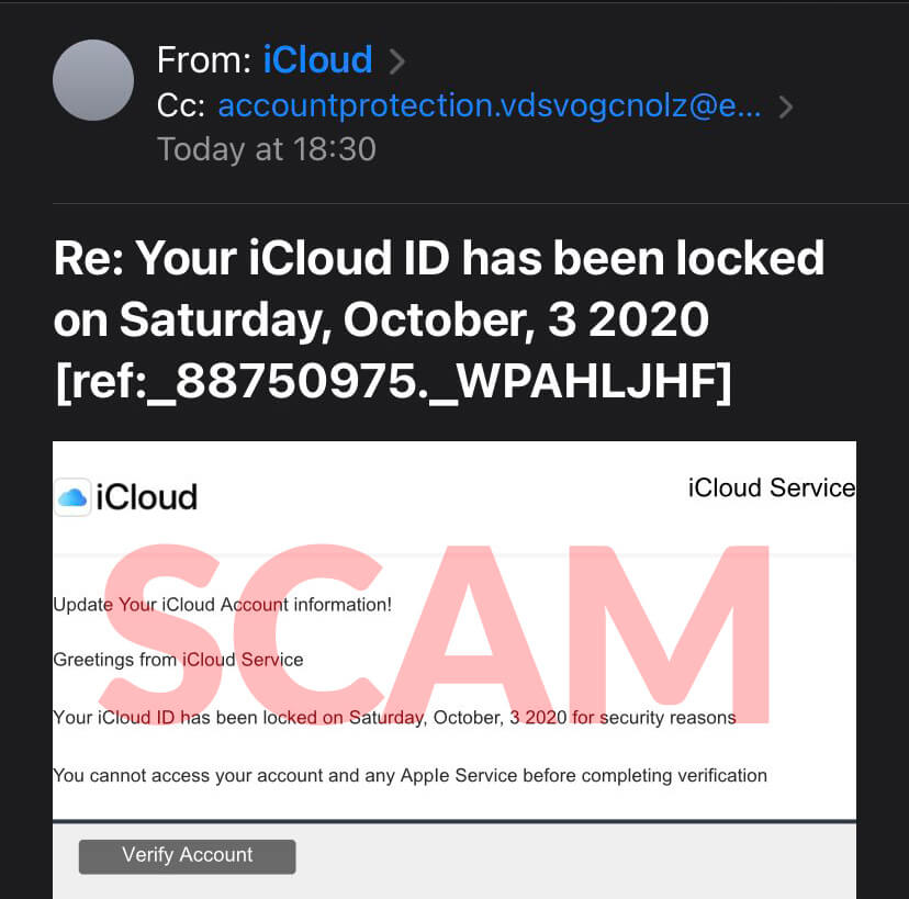 Icloud email scam