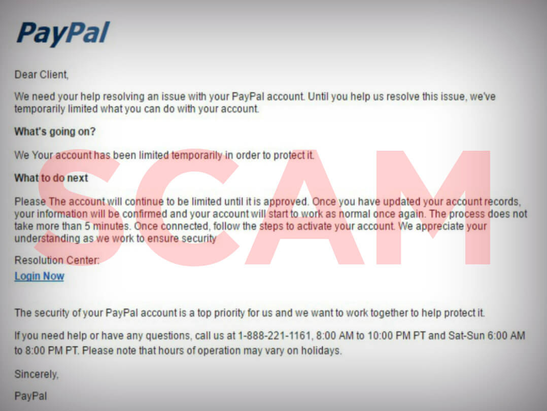 Paypal resolution centre scam