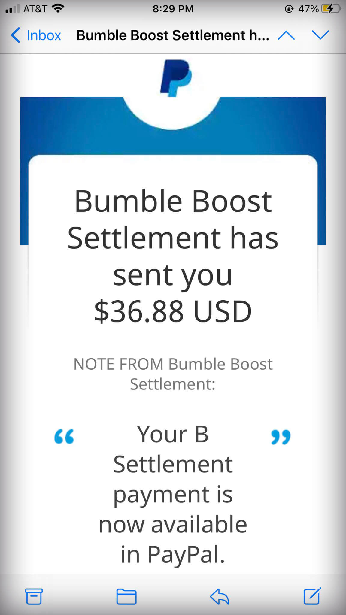b settlement paypal