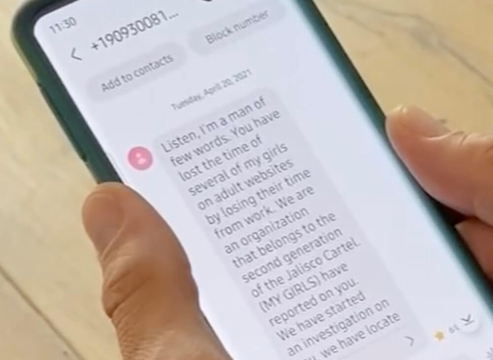 jalisco cartel scam text