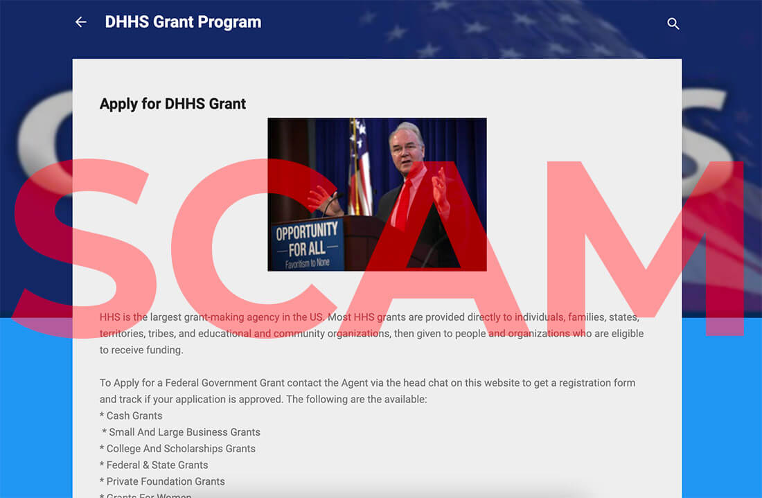 DHHS Grant Program On Facebook (2024) Scam Detector