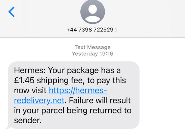 hermes reschedule delivery text