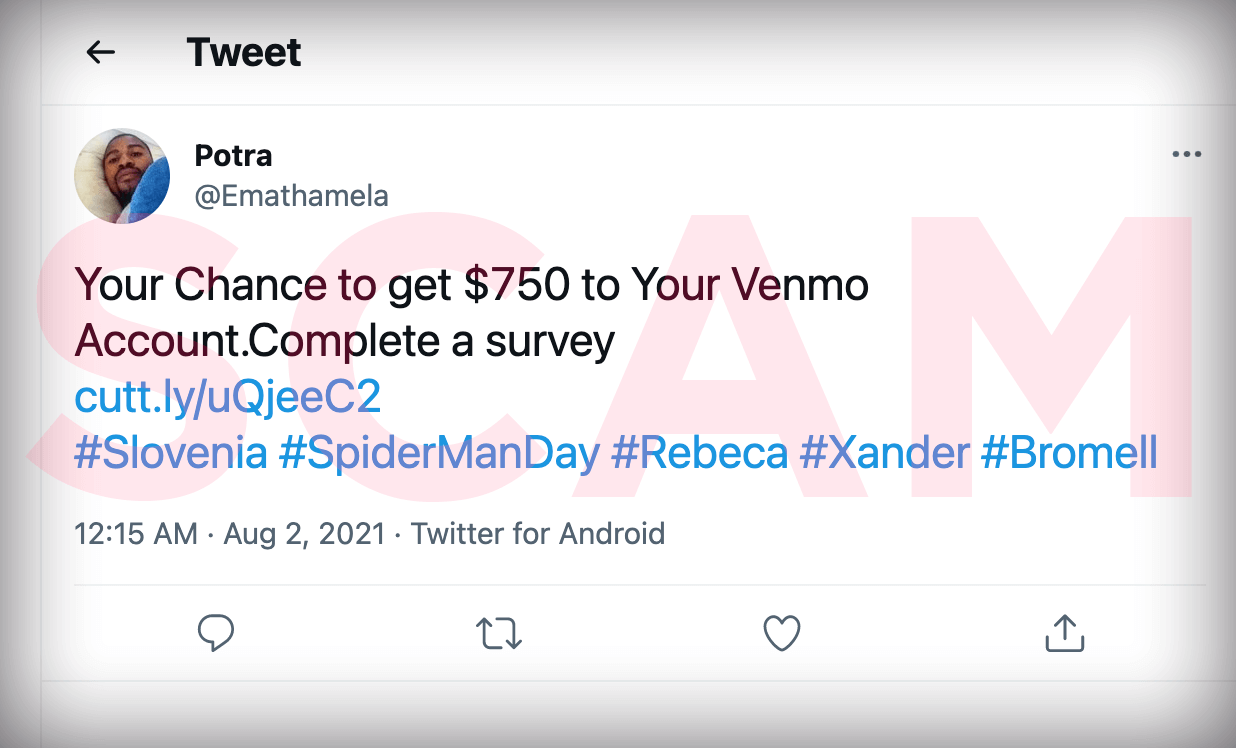 VENMO SURVEY TEXT