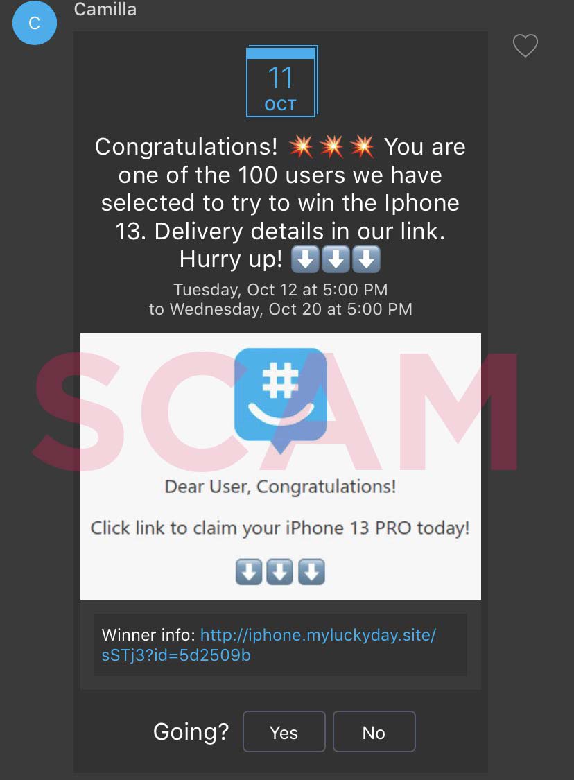 Groupme iphone scam
