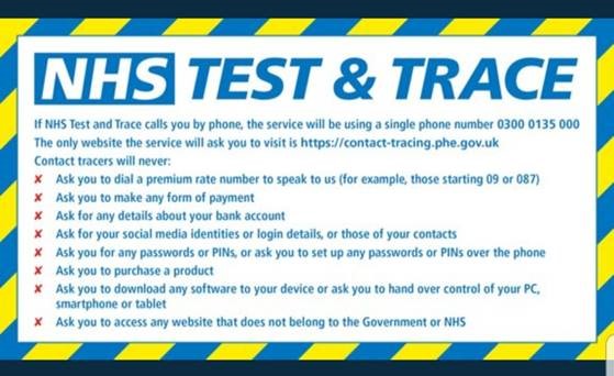 nhs track and trace scam
