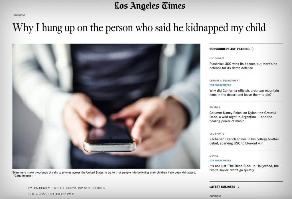 scam detector LA Times