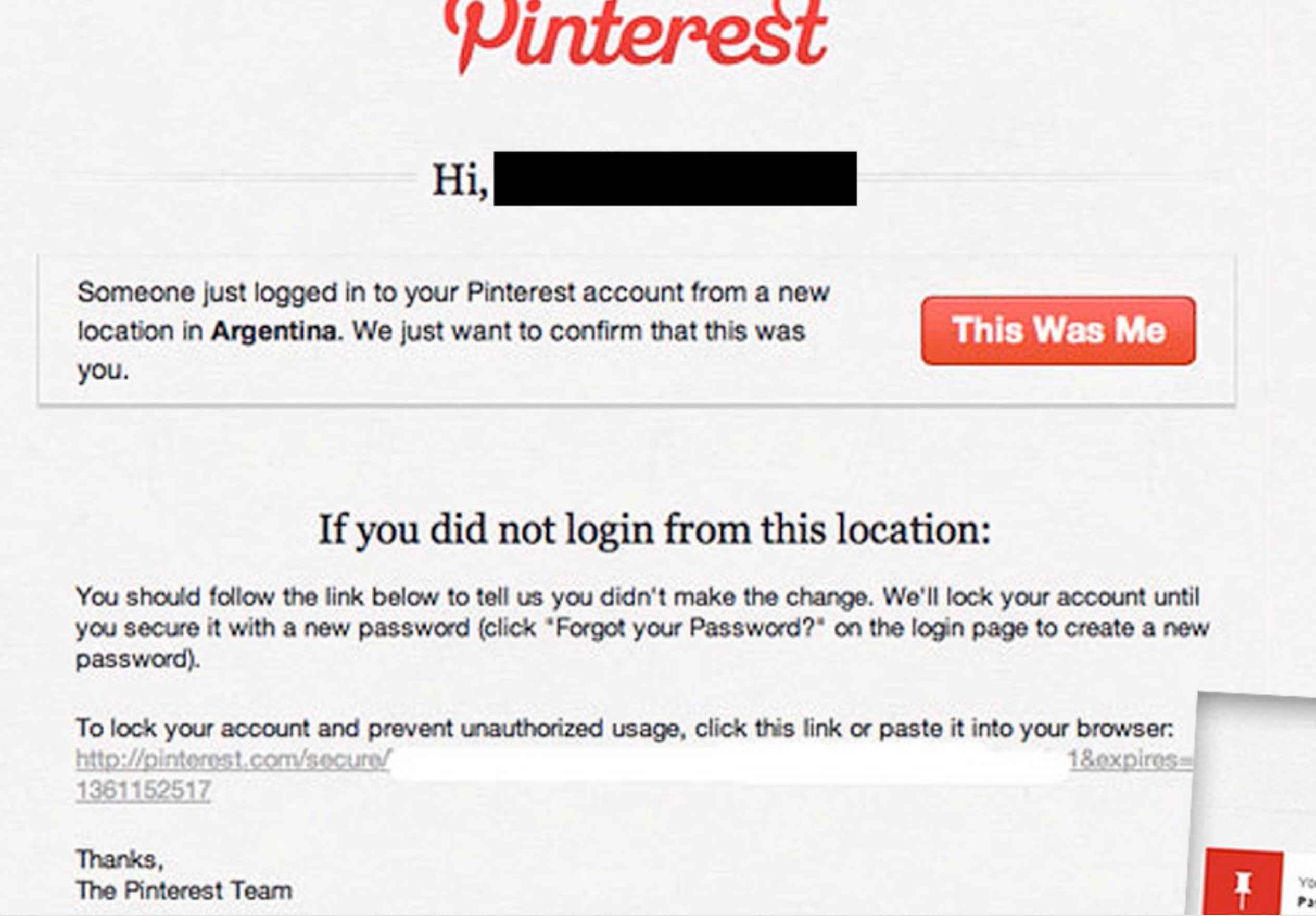 pinterest password scam