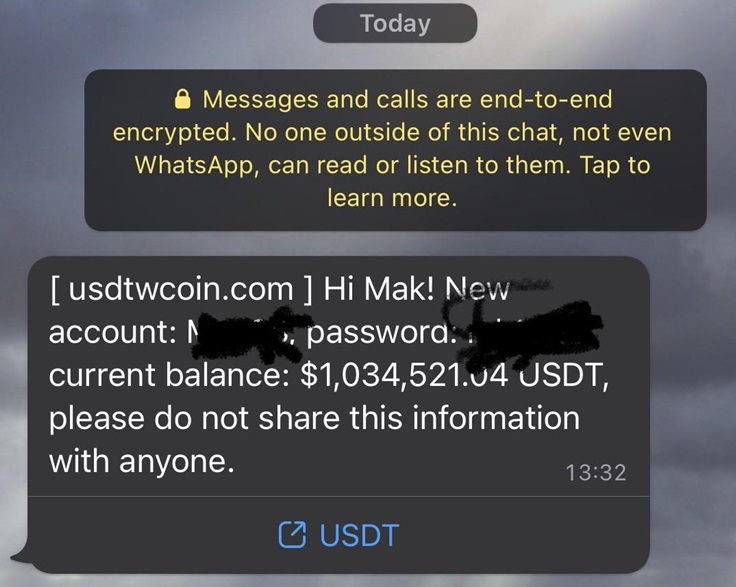 crypto login credentials scam
