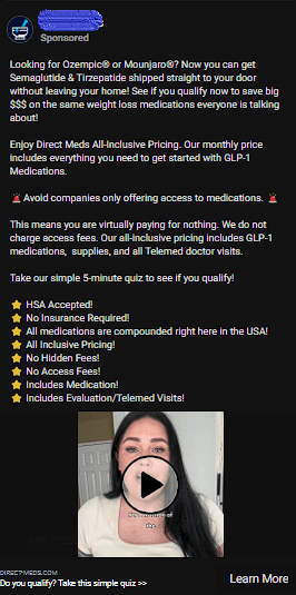 Ads about Ozempic
