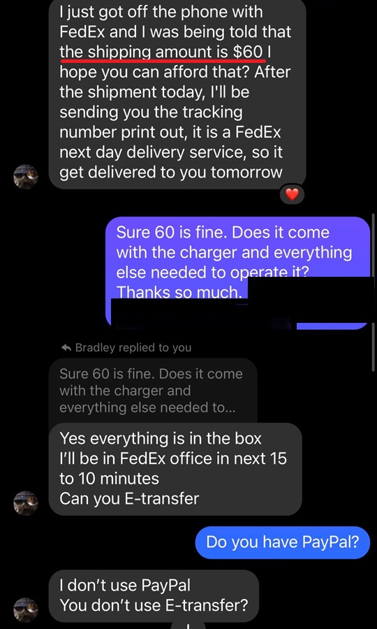 Sob Story Giveaway Scam shipping fee