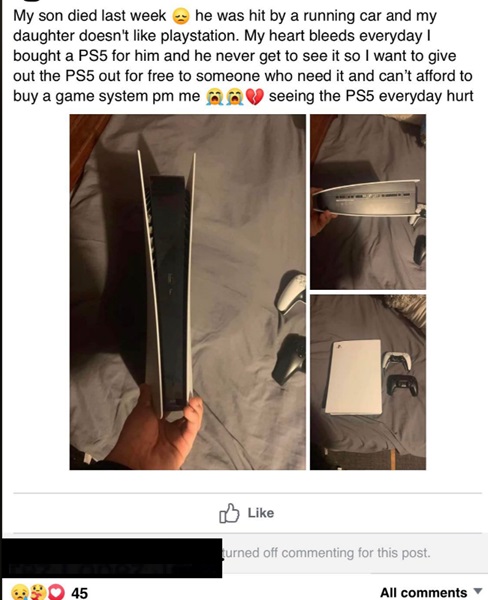 Sob Story Giveaway Scams