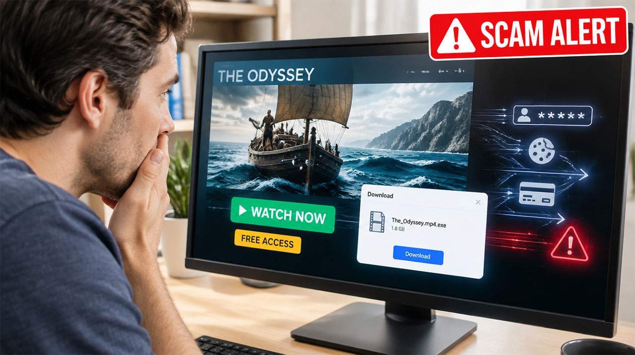 Scammers Target 'The Odyssey' Fans With Fake Stream Links and Infostealers